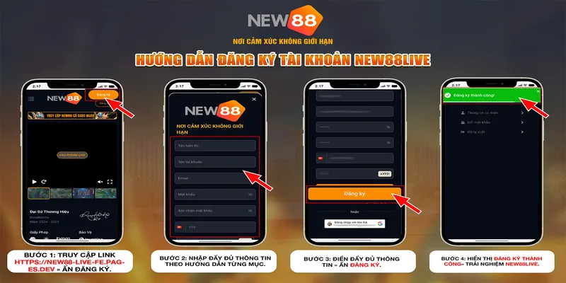 NEW88 MEGALIVE 🎉 Sự Kiện Sinh Nhật Vàng 2026 | Vui Hội Trăng Rằm Cực Hot 2 Hướng dẫn đăng ký tài khoản new88live